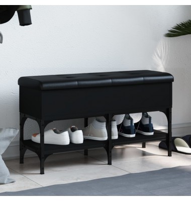  Batų suoliukas, juodos spalvos, 82x32x45cm, apdirbta mediena - Suoliukai - 1