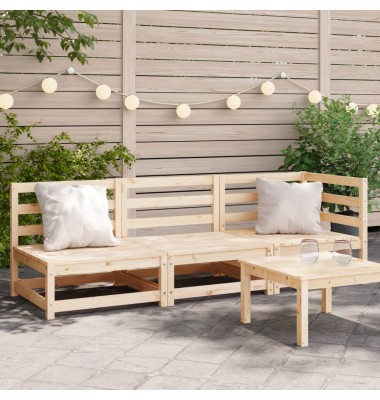  Trivietė sodo sofa, pušies medienos masyvas - Moduliniai lauko baldai - 1