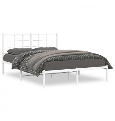  Metalinis lovos rėmas su galvūgaliu, baltos spalvos, 140x190cm - Lovos - 1