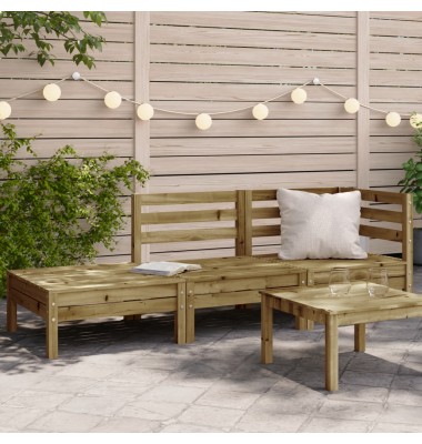  Trivietė sodo sofa, impregnuota pušies mediena - Moduliniai lauko baldai - 1