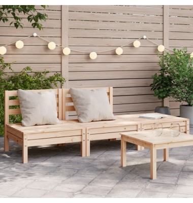  Trivietė sodo sofa, pušies medienos masyvas - Moduliniai lauko baldai - 1