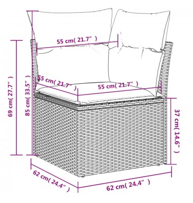  Sodo komplektas su pagalvėlėmis, 10 dalių, juodas, poliratanas - Lauko baldų komplektai - 10
