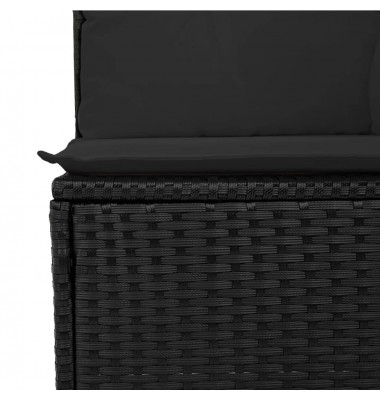  Sofos komplektas su pagalvėlėmis, 8 dalių, juodas, poliratanas - Moduliniai lauko baldai - 3