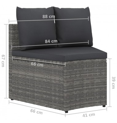  Sofos komplektas su pagalvėlėmis, 4 dalių, pilkas, poliratanas - Lauko baldų komplektai - 8