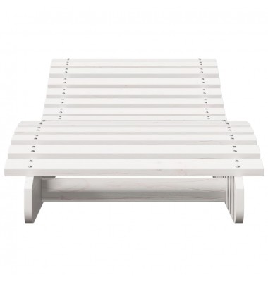  Saulės gultas, baltas, 205x60x31,5cm, pušies medienos masyvas - Gultai, šezlongai - 4