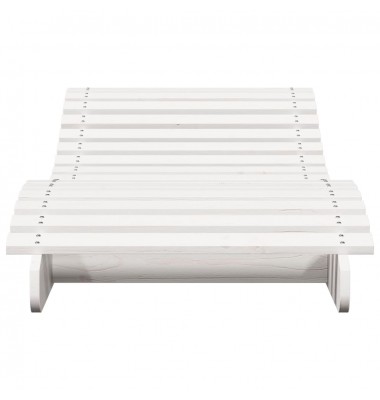  Saulės gultas, baltas, 205x70x31,5cm, pušies medienos masyvas - Gultai, šezlongai - 4