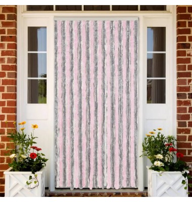  Užuolaida nuo musių, pilka ir rožinė, 100x220cm šenilis - Tinkleliai langams ir durims - 1