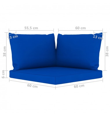 Keturvietė sodo sofa su mėlynomis pagalvėlėmis - Lauko baldų komplektai - 8