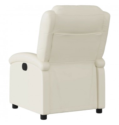  Elektrinis atlošiamas krėslas, kreminės spalvos, dirbtinė oda - Foteliai, krėslai - 5