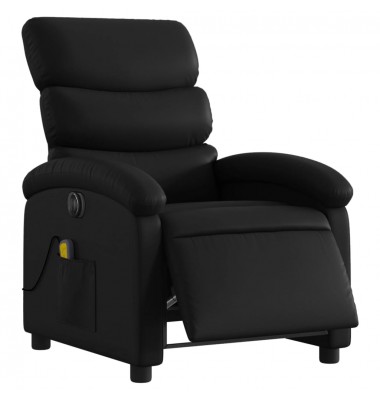  Elektrinis atlošiamas masažinis krėslas, juodas, dirbtinė oda - Foteliai, krėslai - 3
