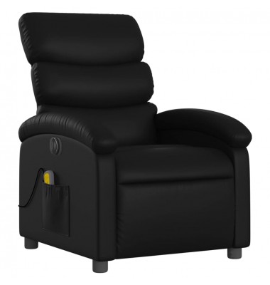  Elektrinis atlošiamas masažinis krėslas, juodas, dirbtinė oda - Foteliai, krėslai - 4