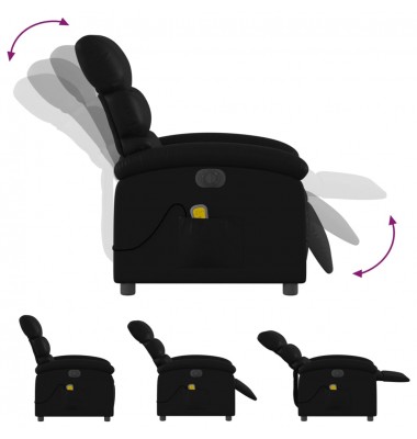  Elektrinis atlošiamas masažinis krėslas, juodas, dirbtinė oda - Foteliai, krėslai - 7