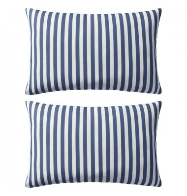  Lauko pagalvės, 2 vnt., tamsiai mėlynos sp., 60x40cm, dryžuotos - Dekoratyvinės pagalvėlės - 1