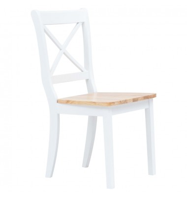  Valgomojo kėdės, 4vnt., baltos/šviesios medienos, kaučiukmedis - Valgomojo Kėdės - 2