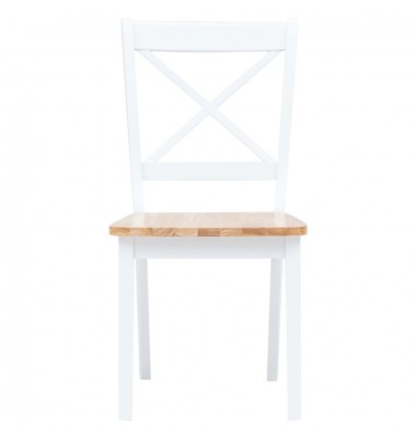  Valgomojo kėdės, 4vnt., baltos/šviesios medienos, kaučiukmedis - Valgomojo Kėdės - 3