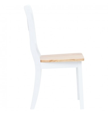  Valgomojo kėdės, 4vnt., baltos/šviesios medienos, kaučiukmedis - Valgomojo Kėdės - 4