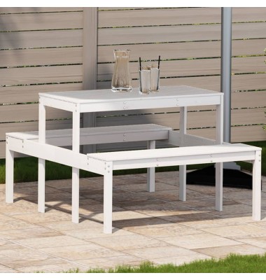  Iškylų stalas, baltas, 110x134x75cm, pušies medienos masyvas - Lauko stalai, staliukai - 1
