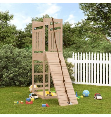  Lauko žaidimų aikštelės komplektas, pušies medienos masyvas - Žaidimų nameliai, batutai, smėlio dėžės - 1