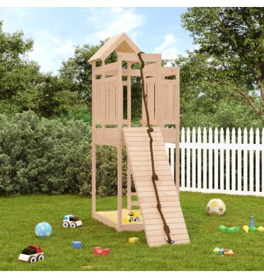  Žaidimų namelis su laipiojimo sienele, pušies medienos masyvas - Žaidimų nameliai, batutai, smėlio dėžės - 1