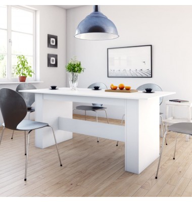  Valgomojo stalas, baltos spalvos, 180x90x76 cm, MDP - Stalai - 1