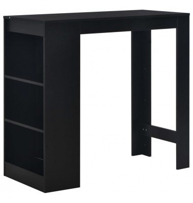  Baro stalas su lentyna, juodas, 110x50x103cm - Stalai - 1