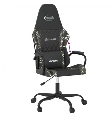  Žaidimų kėdė, juodos ir kamufliažinės spalvos, dirbtinė oda - Žaidimų kėdės - 6