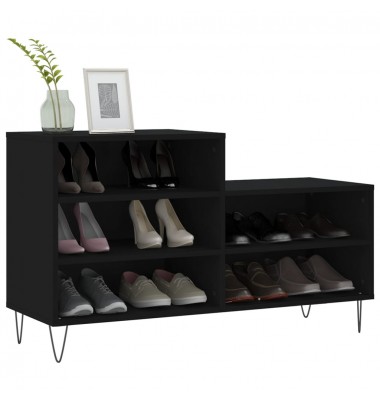  Spintelė batams, juodos spalvos, 102x36x60cm, apdirbta mediena - Spintelės ir lentynos batams - 3