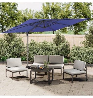  Gembės formos skėtis su aliuminiu stulpu, mėlynas, 400x300cm - Lauko skėčiai, uždangos nuo saulės - 1