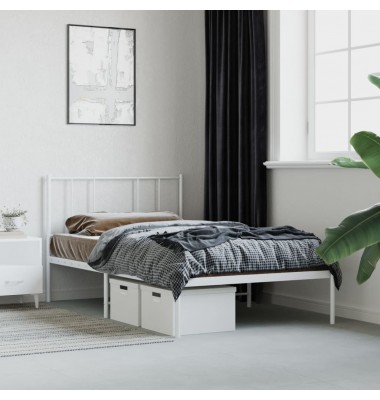  Metalinis lovos rėmas su galvūgaliu, baltos spalvos, 100x200cm - Lovos - 1