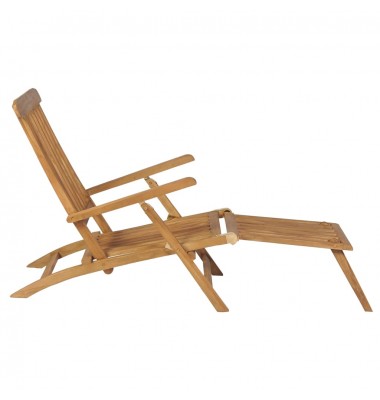  Terasos kėdės su pakojomis, 2vnt., tikmedžio medienos masyvas - Gultai, šezlongai - 4