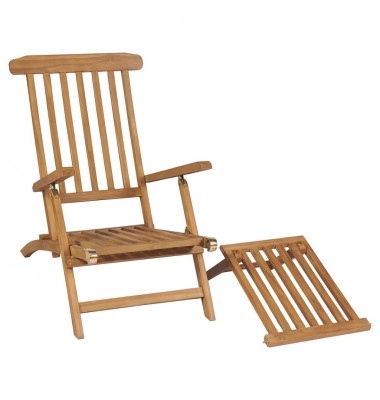  Terasos kėdės su pakojomis, 2vnt., tikmedžio medienos masyvas - Gultai, šezlongai - 7