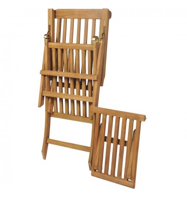  Terasos kėdės su pakojomis, 2vnt., tikmedžio medienos masyvas - Gultai, šezlongai - 8