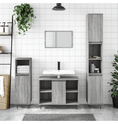  Vonios kambario spintelė, pilka ąžuolo, 30x30x100cm, mediena - Vonios spintelės, veidrodžiai - 1