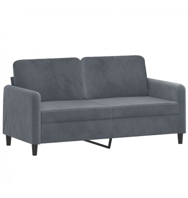  Dvivietė sofa su pagalvėlėmis, tamsiai pilka, 140cm, aksomas - Sofos, sofos-lovos - 4