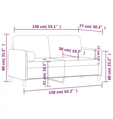  Dvivietė sofa su pagalvėlėmis, tamsiai pilka, 140cm, aksomas - Sofos, sofos-lovos - 8