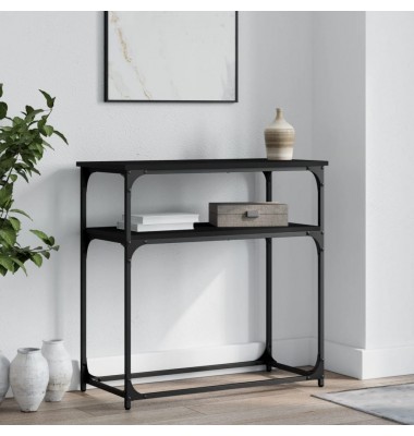  Konsolinis staliukas, juodas, 75x35,5x75cm, apdirbta mediena - Žurnaliniai staliukai - 1