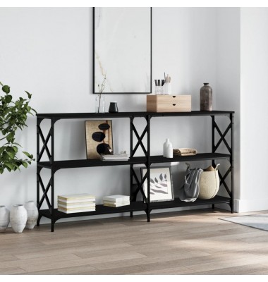  Konsolinis staliukas, juodas, 200x28x80,5cm, apdirbta mediena - Žurnaliniai staliukai - 1