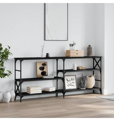  Konsolinis staliukas, juodas, 180x29x76,5cm, apdirbta mediena - Žurnaliniai staliukai - 1