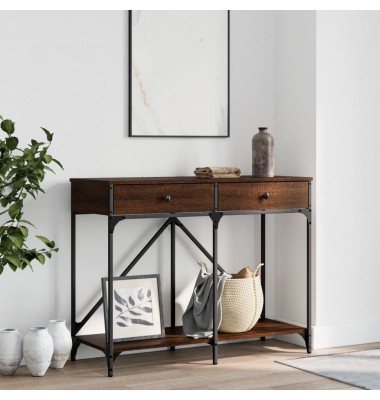 Konsolinis staliukas, rudas ąžuolo, 100x39x78,5cm, mediena - Žurnaliniai staliukai - 1