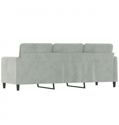  Trivietė sofa, šviesiai pilkos spalvos, 180cm, aksomas - Sofos, sofos-lovos - 5