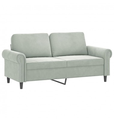  Dvivietė sofa, šviesiai pilkos spalvos, 140cm, aksomas - Sofos, sofos-lovos - 2