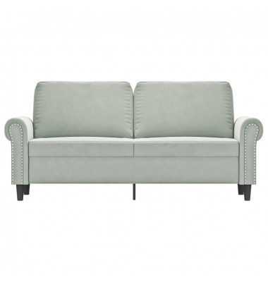  Dvivietė sofa, šviesiai pilkos spalvos, 140cm, aksomas - Sofos, sofos-lovos - 3