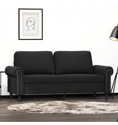 Dvivietė sofa, juodos spalvos, 140cm, aksomas - Sofos, sofos-lovos - 1