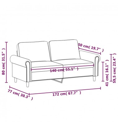  Dvivietė sofa, juodos spalvos, 140cm, aksomas - Sofos, sofos-lovos - 8