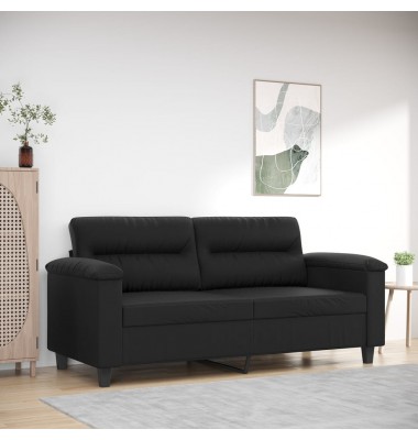  Dvivietė sofa, juodos spalvos, 140cm, dirbtinė oda - Sofos, sofos-lovos - 1