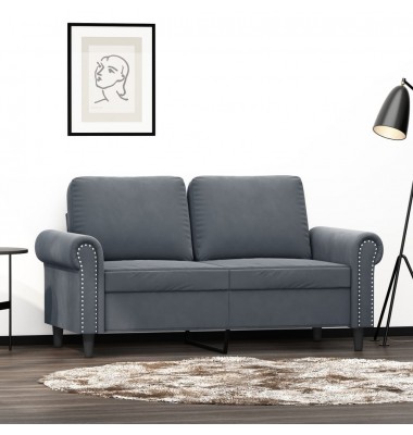  Dvivietė sofa, tamsiai pilkos spalvos, 120cm, aksomas - Sofos, sofos-lovos - 1