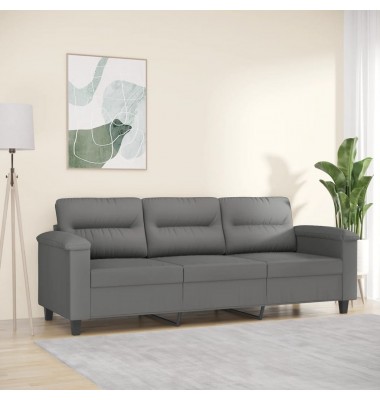  Trivietė sofa, tamsiai pilka, 180cm, mikropluošto audinys - Sofos, sofos-lovos - 1