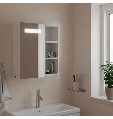  Veidrodinė vonios kambario spintelė su LED, balta, 45x13x52cm - Vonios spintelės, veidrodžiai - 1