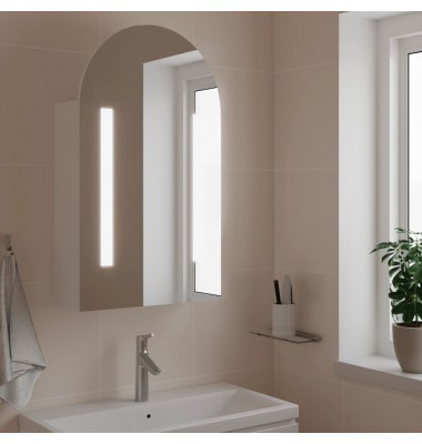  Veidrodinė vonios kambario spintelė su LED, balta, 42x13x70cm - Vonios spintelės, veidrodžiai - 1
