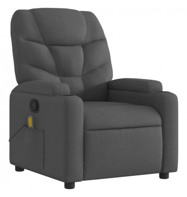  Atlošiamas masažinis krėslas, tamsiai pilkos spalvos, audinys - Foteliai, krėslai - 3